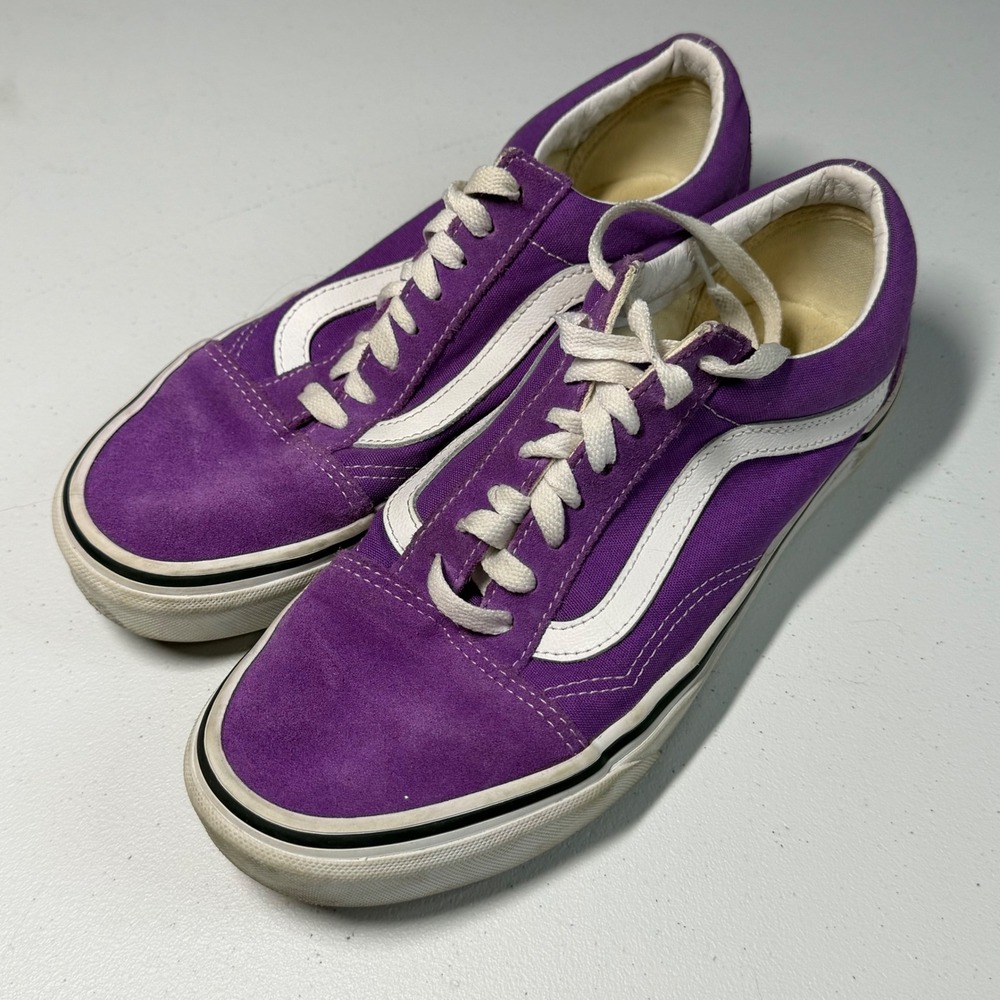 Vans Old Skool 8.5 Purple Suede Canvas Low Top Sneakers - Picture 2 of 9